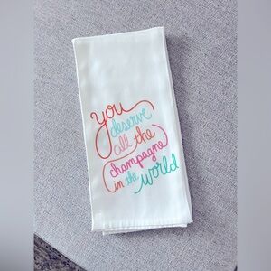 Cute Champagne Themed Tea Towel